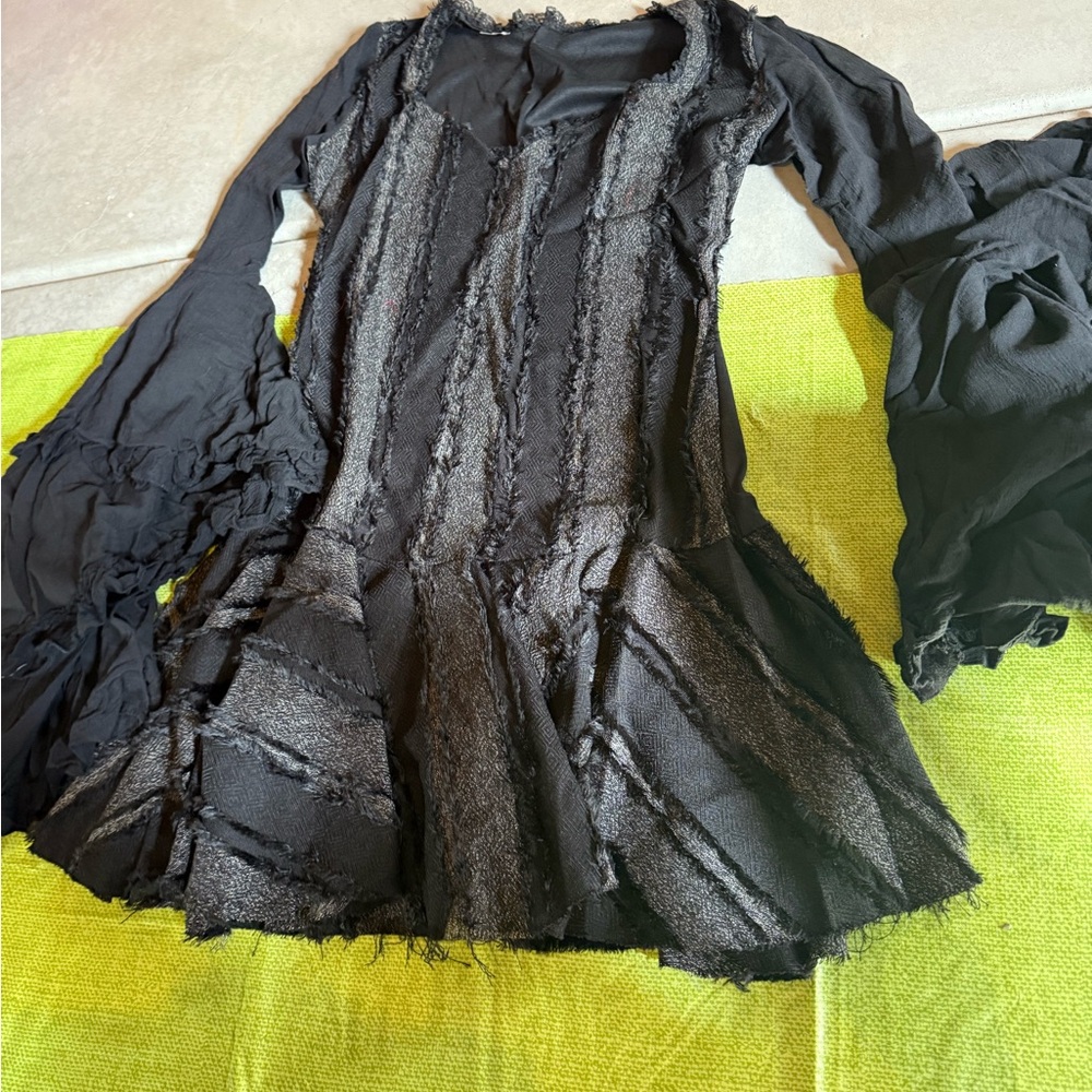 Halloween Witch Black Long Sleeve Dress